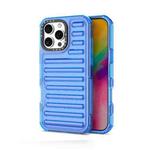 For iPhone 16 Pro Max High Transparency TPU Hybrid PC Airbag Phone Case(Transparent Blue)