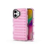 For iPhone 16 Plus High Transparency TPU Hybrid PC Airbag Phone Case(Pink)