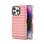 For iPhone 14 Pro Max High Transparency TPU Hybrid PC Airbag Phone Case(Peach Red)