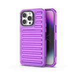 For iPhone 14 Pro Max High Transparency TPU Hybrid PC Airbag Phone Case(Transparent Purple)