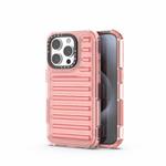 For iPhone 15 Pro High Transparency TPU Hybrid PC Airbag Phone Case(Peach Red)