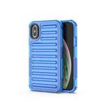 For iPhone XS / X High Transparency TPU Hybrid PC Airbag Phone Case(Transparent Blue)