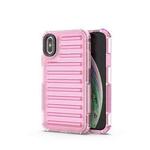 For iPhone XS / X High Transparency TPU Hybrid PC Airbag Phone Case(Pink)