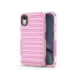 For iPhone XR High Transparency TPU Hybrid PC Airbag Phone Case(Pink)