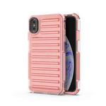 For iPhone XS Max High Transparency TPU Hybrid PC Airbag Phone Case(Peach Red)