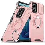 For Motorola Moto G 5G 2024 Sliding Camshield Ring Holder Phone Case(Pink)