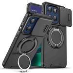 For Motorola Moto G Stylus 5G 2025 Sliding Camshield Ring Holder Phone Case(Black)