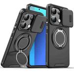 For Redmi Note 13 4G Sliding Camshield Ring Holder Phone Case(Black)