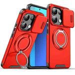 For Redmi Note 13 4G Sliding Camshield Ring Holder Phone Case(Red)