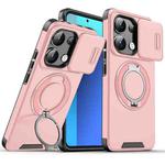 For Redmi Note 13 4G Sliding Camshield Ring Holder Phone Case(Pink)