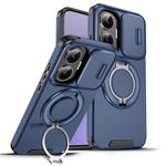 For Redmi Turbo 4 Pro / Poco F7 Sliding Camshield Ring Holder Phone Case(Blue)