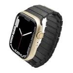 For Apple Watch Series 7 45mm Single Bead Magnetic Stainless Steel Watch Band(Black)