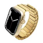 For Apple Watch Series 7 45mm Single Bead Magnetic Stainless Steel Watch Band(Gold)