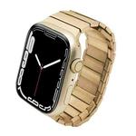 For Apple Watch Series 7 45mm Single Bead Magnetic Stainless Steel Watch Band(Rose Gold)