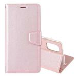 For Samsung Galaxy Note20 Ultra Silk Texture Horizontal Flip Leather Case with Holder & Card slots & Wallet & Photo Frame(Rose Gold)
