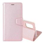 For OPPO Reno4 Pro Silk Texture Horizontal Flip Leather Case with Holder & Card slots & Wallet & Photo Frame(Rose Gold)