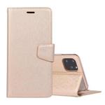 For iPhone 12 mini Silk Texture Horizontal Flip Leather Case with Holder & Card slots & Wallet & Photo Frame(Gold)
