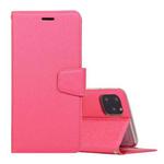 For iPhone 12 / 12 Pro Silk Texture Horizontal Flip Leather Case with Holder & Card slots & Wallet & Photo Frame(Rose Red)