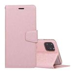 For iPhone 12 / 12 Pro Silk Texture Horizontal Flip Leather Case with Holder & Card slots & Wallet & Photo Frame(Rose Gold)