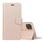 For iPhone 12 Pro Max Silk Texture Horizontal Flip Leather Case with Holder & Card slots & Wallet & Photo Frame(Gold)