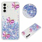 For Samsung Galaxy A04s Luminous Starry Sky Glitter Butterfly TPU Phone Case(Purple)