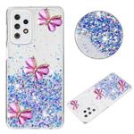 For Samsung Galaxy A23 Luminous Starry Sky Glitter Butterfly TPU Phone Case(Purple)