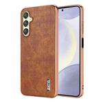 For Samsung Galaxy A16 5G AZNS Electroplated Frame Crocodile Texture Full Coverage Phone Case(Brown)