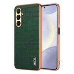 For Samsung Galaxy A17 4G / 5G AZNS Electroplated Frame Crocodile Texture Full Coverage Phone Case(Green)