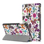 For Huawei Enjoy Tablet 2 10.1 inch / Honor Pad 6 10.1 inch Colored Drawing Pattern Horizontal Flip Leather Case with Three-folding Holder & Sleep / Wake-up Function(Butterfly)