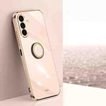 For Samsung Galaxy A26 5G XINLI Straight Edge 6D Electroplate TPU Phone Case with Ring Holder(Pink)