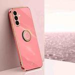 For Samsung Galaxy A36 5G XINLI Straight Edge 6D Electroplate TPU Phone Case with Ring Holder(Hawthorn Red)