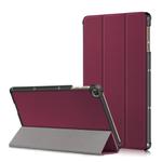 For Huawei Enjoy Tablet 2 10.1 inch / Honor Pad 6 10.1 inch Solid Color Horizontal Flip Leather Case with Three-folding Holder & Sleep / Wake-up Function(Wine Red)