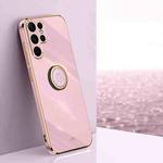 For Samsung Galaxy S25 Ultra 5G XINLI Straight Edge 6D Electroplate TPU Phone Case with Ring Holder(Cherry Purple)