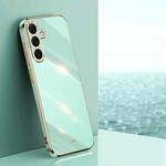 For Samsung Galaxy S25 5G XINLI Straight Edge 6D Electroplate TPU Phone Case(Mint Green)