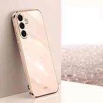 For Samsung Galaxy S25 5G XINLI Straight Edge 6D Electroplate TPU Phone Case(Pink)