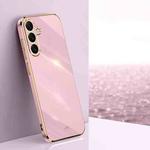 For Samsung Galaxy S25 5G XINLI Straight Edge 6D Electroplate TPU Phone Case(Cherry Purple)