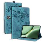 For OnePlus Pad / Pad Pro 12.1 Cartoon Sakura Cat Embossed Leather Tablet Case(Green)