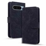 For Google Pixel 9 / 9 Pro Mandala Embossed Dual-Fold Calf Leather Phone Case(Black)