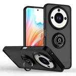 For Honor X9c Smart Q Shadow 1 Series TPU Hybrid PC Phone Case with Ring(Black+Black)