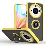For Honor X9c Smart Q Shadow 1 Series TPU Hybrid PC Phone Case with Ring(Yellow)