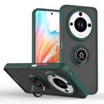 For Honor X9c Smart Q Shadow 1 Series TPU Hybrid PC Phone Case with Ring(Dark Green)
