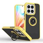 For Honor X8c 4G Q Shadow 1 Series TPU Hybrid PC Phone Case with Ring(Yellow)