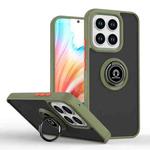 For Honor X8c 4G Q Shadow 1 Series TPU Hybrid PC Phone Case with Ring(Army Green)