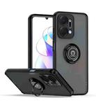 For Honor X7a Q Shadow 1 Series TPU + PC Phone Case with Ring(Black+Black)