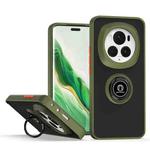 For Honor Magic6 Pro Q Shadow 1 Series TPU + PC Phone Case with Ring(Army Green)