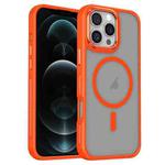 For iPhone 12 Pro Max Breathable Skin Feel Frosted MagSafe Magnetic Phone Case(Orange)