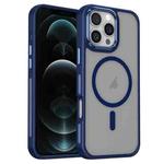 For iPhone 12 Pro Max Breathable Skin Feel Frosted MagSafe Magnetic Phone Case(Dark Blue)