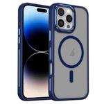 For iPhone 14 Pro Breathable Skin Feel Frosted MagSafe Magnetic Phone Case(Dark Blue)