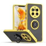 For Huawei Mate 50 Pro Q Shadow 1 Series TPU + PC Phone Case with Ring(Yellow)