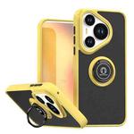 For Huawei Pura 70 Pro / 70 Pro+ Q Shadow 1 Series TPU + PC Phone Case with Ring(Yellow)